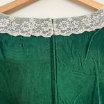 Vintage Green Velvet Dress with Lace Trim Size L Photo 4