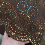 Basi and Maude embroidered embellished beaded brown western skirt size 6 Photo 8