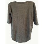 EXPRESS Womens V Neck Sweater Top XS Gray Rayon Blend Three Quarter Sleeves Photo 1