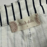 Altar'd State Altar’d State • Ivory Navy Railroad Striped Button Fly Shorts Photo 2
