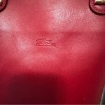 Longchamp  VTG Red Leather Double Strap Shoulder Tote Shopper Bag - READ Photo 2