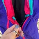 Woolrich Vintage 90s womens neon color block windbreaker jacket with waist cinch Photo 4