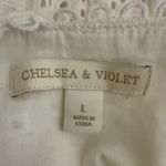 Chelsea and Violet Lace Eyelet Smocked Midi Dress Women's Large White Cottagecore Photo 11