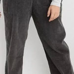 Aerie  Corduroy Pull On Drawstring Baggy Wide Leg Pants Gray Small Photo 0