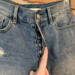 PacSun ‎ Women's Distressed High Rise Button Fly Denim Boy Shorts Blue - Size 25 Photo 1