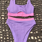 Aerie Bikini Set High-Waisted Cheeky pink and purple Photo 0
