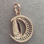 Boutique Rose Gold Filled Necklace Pendant Virgin Mary on Crescent Moon with CZ Photo 2