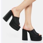 Steve Madden Cager Platform Black Leather Sandal Size 10 Photo 6