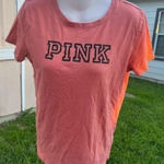 PINK - Victoria's Secret Victoria's Secret Pink Women's M Orange Short Sleeve Crew Neck Tee Photo 0