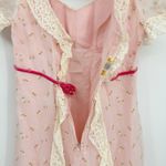 Lorrie Deb Vintage Union Made Cottagecore Coquette Floral Lace Dress Size 9 10 Pink Photo 9