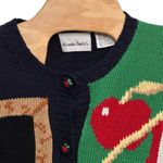 VTG Alexandra Bartlett Cardigan Sweater Navy Blue Size XL Teacher Back To School Photo 1