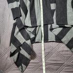 BCBGeneration  Striped Long Cardigan Duster Sweater M Gray Black Open Front Knit Photo 5