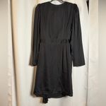 Banana Republic Black Satin Long Sleeve Wrap Mini Dress 16 Photo 3