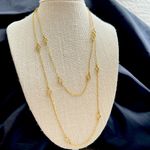 Gold Plated Floral Sweater Long necklace Stainless Steel women Jewelry Photo 6
