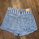 American Eagle  cuffed striped high rise denim mom short Photo 1