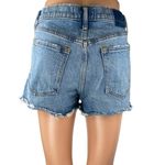 Abercrombie & Fitch Blue Frayed Distressed High Rise Denim Jeans Mom Shorts Sz 4 Photo 2