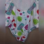 NWOT TRULY White Fruit Print One Piece Swimsuit Size L Photo 8
