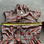 Miss Tina Women’s Coral Brown Geometric Ruffle Short Sleeve Boho Zipper Dress S Photo 7