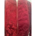 Chico's  Red Velvet Burnout‎ Dressy Blazer Open Front Size Large Valentines Photo 4
