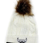 Nba Chicago Bulls Basketball Cable Knit Winter Hat Beanie Faux Fur  Womens Gift Photo 0