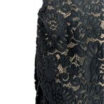 Nicole Miller Artelier Black Lace Ruched Midi Skirt Size 4 Cocktail Photo 1