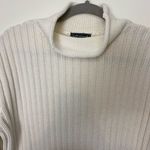 #132 TAKEOUT cream cable knit cropped sweater Size L Photo 3