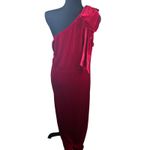 Merokeety ONE SHOULDER SLEEVELESS VELVET SLIT MAXI DRESS Holiday Red Formal XL Photo 6