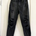 American Eagle Outfitters black ripped High Rise mom jeans size 00 short Photo 0