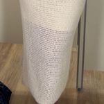 House Of Harlow 1960 2pc Set Crochet Knit Crop Top Skirt Fringe Beige size S Tan Photo 4