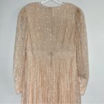 Mac Duggal  93679 Beaded Lace Long Sleeve Wrap Over Gown, Light Rose, Size 12 Photo 7