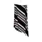 Susan Graver Sz Small Liquid Knit Elastic Waist Asymmetrical Skirt Black White Photo 3