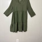 Francesca Bettini Women's Green Italian 100% Linen Knee Length Dress Size XL Photo 4