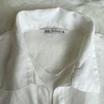 ZARA  Cuff Sleeves Oversized 100% Linen Tunic Blouse Shirt Top Size SM Photo 5