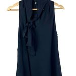 Haute Hippie Navy Blue Tie Neck Lace Up Side Silk Tank Top XS Photo 1