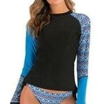 2 Piece Long Sleeve Swimsuit Swim Shirt Bathing Wetsuit (Size: Small) (New) Photo 0