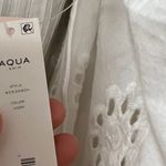 AQUA  Swim Eyelet Tiered Cover-Up Dress in White Nwt Photo 9