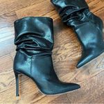 Schutz slouchy snakeskin embossed leather pull on Ashlee stiletto boots Photo 4