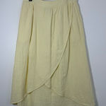 Pact  Women’s 100% Organic Cotton Butter Yellow Tulip Hem Mid Skirt Size L Photo 0