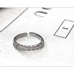 Boutique NEW White Gold Filled Half Eternity Bubble Diamond Simulant Ring, Adjustable Photo 8