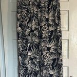Panama Jack  Navy and Cream Palm Leaf Print Linen Blend Pants Photo 0