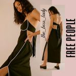 Free People  midi dress low back slit boho XS black Photo 9