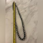 Necklace Faux Diamond Silver Long Super Shiny Party Black Corded Photo 3