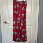 Ralph Lauren Sz 10 Red Floral Flowy Pants Side Button Photo 9