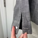 Gap NWOT  women’s gray fitted boyfriend denim button front long sleeve shirt‎ L Photo 1