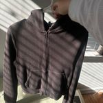 SKIMS Waffle Knit Cropped Zip Chocolate Photo 4