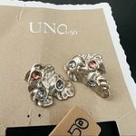 UNO de 50 Wild Bush Bezel Set Crystal‎ Leaf Stud Earrings, Silver/Pink, NWT Pink Photo 6