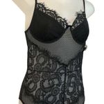 Women’s Black Lace & Fish Net Bodysuit Photo 2