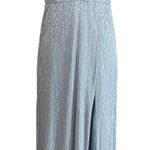 AQUA Sparkly Chiffon Long A-Line Evening Gown Silver Size 8 Formal Dress Photo 0