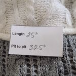 POL  Gray and White Oversized Sweater Size Small Gray Stripe Distressed Sweater Photo 1