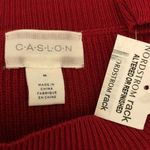 Caslon Womens Tunic Sweater Ribbed Round Neck Cotton Blend Red Size M Photo 2